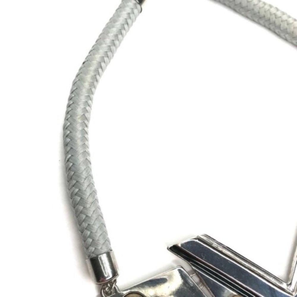 Silver & Gold Tone Triangle Statement Necklace - image 4